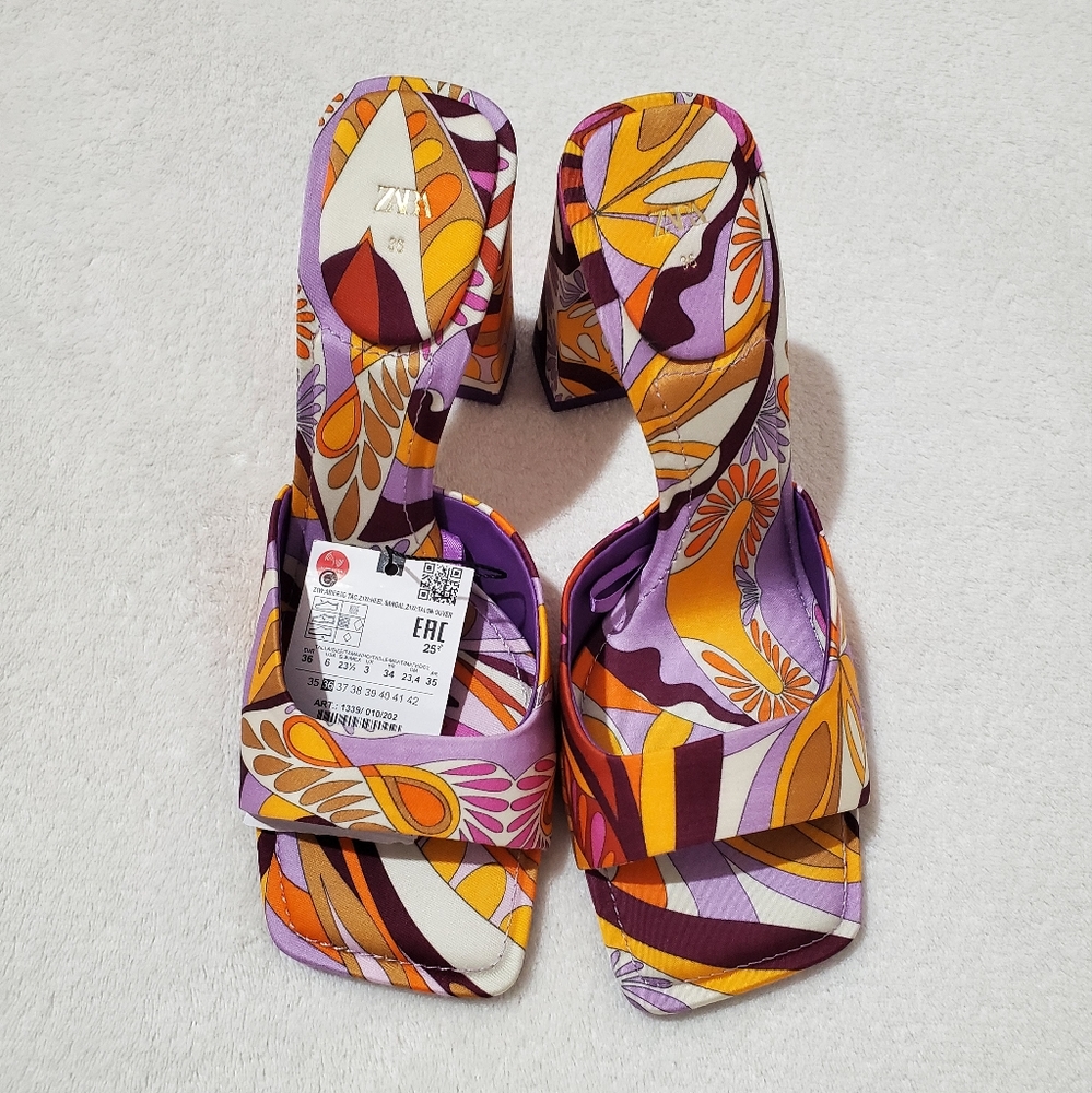 PRINTED HIGH HEEL SANDALS Size 6 - Picture 7 of 7